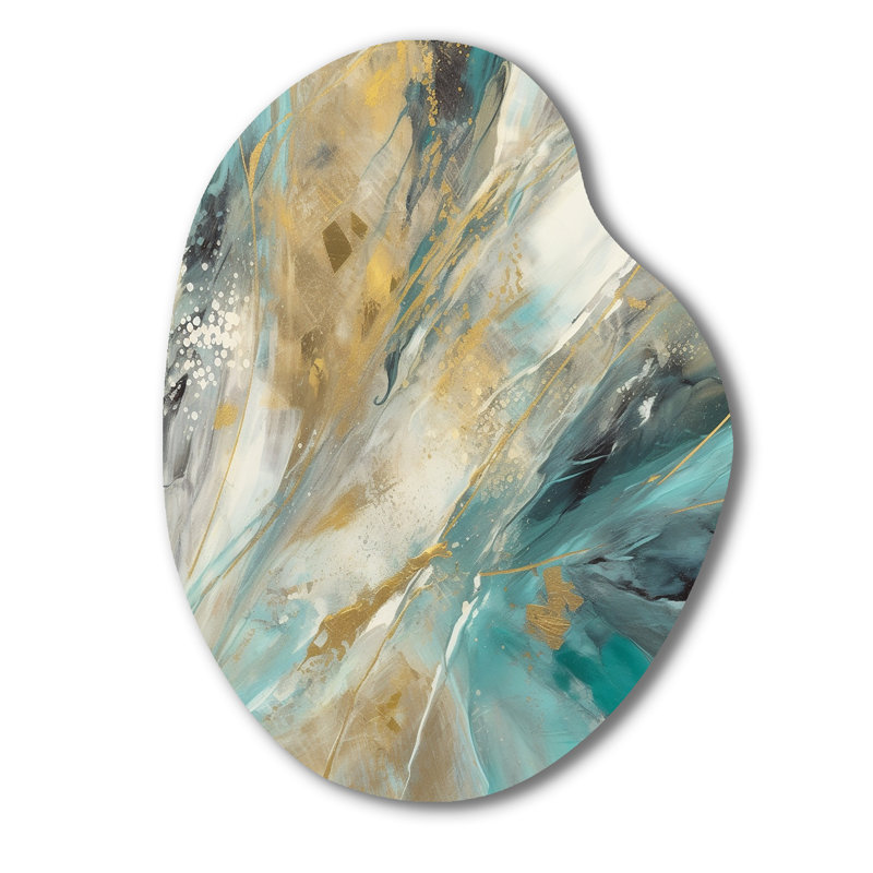 Codecido - Art abstrait en forme de poire en métal asymétrique, H 30 po x l 22 po