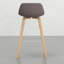 Tabourets de bar 2 - Revêtement, placage de bois, look frais de 2 dossiers tissés, pieds en placage