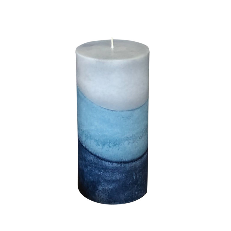 Bougie pilier indigo brume parfumée, H 6 po x l 3 po x P 3 po