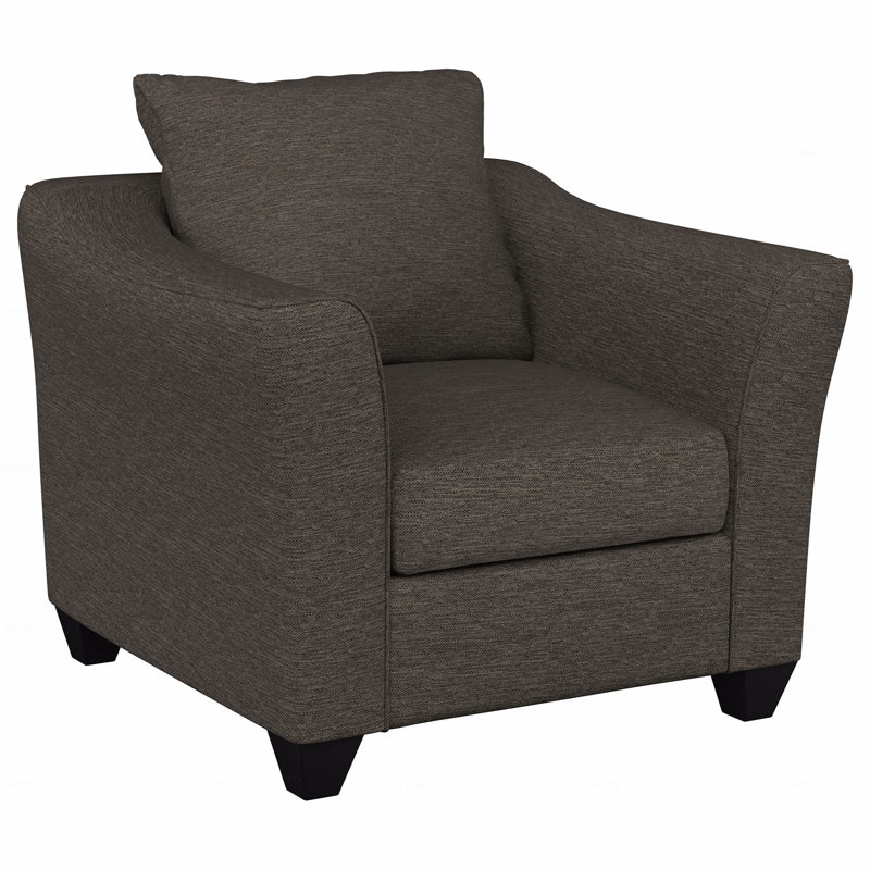 Fauteuil d'appoint gris anthracite à accoudoirs évasés, Gris anthracite