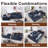 106" Modular Cloud Sectional Couch with Deep Seat and L-Shape Chaise,Cup Holder & Side Pocket, No Assembly Required Upholstery Compression Sofa  for Living Room or Bedroom-304978229-304978226