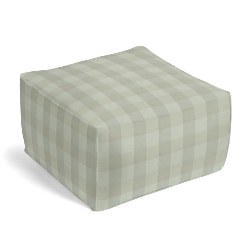 Upholstered Pouf, Dune Gray 100% Cotton