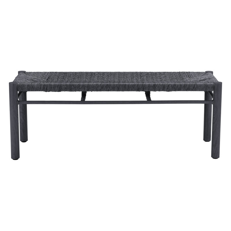 47.2" Iska Outdoor Dining Bench , Black