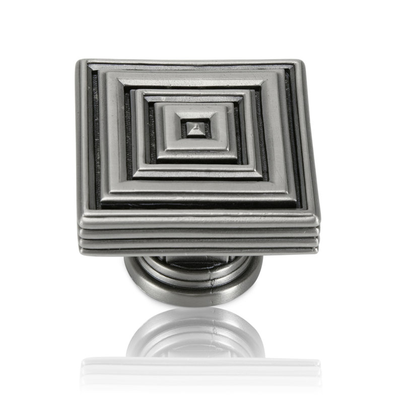 INNSBRUCK SQUARE KNOB ANTIQUE NICKEL FINISH, Silver, 1 2/3"
