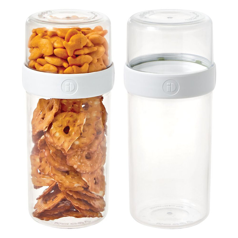 iDesign Large Stack 'n Snack Food Containers - Stackable Snack Containers for Yogurt, Granola, Fruits, and Vegetables