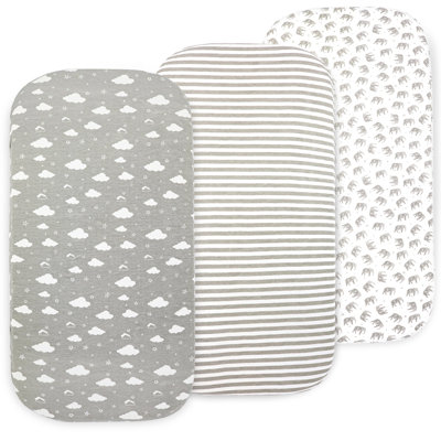 Etalo Striped Cotton Fitted Bassinet Sheet
