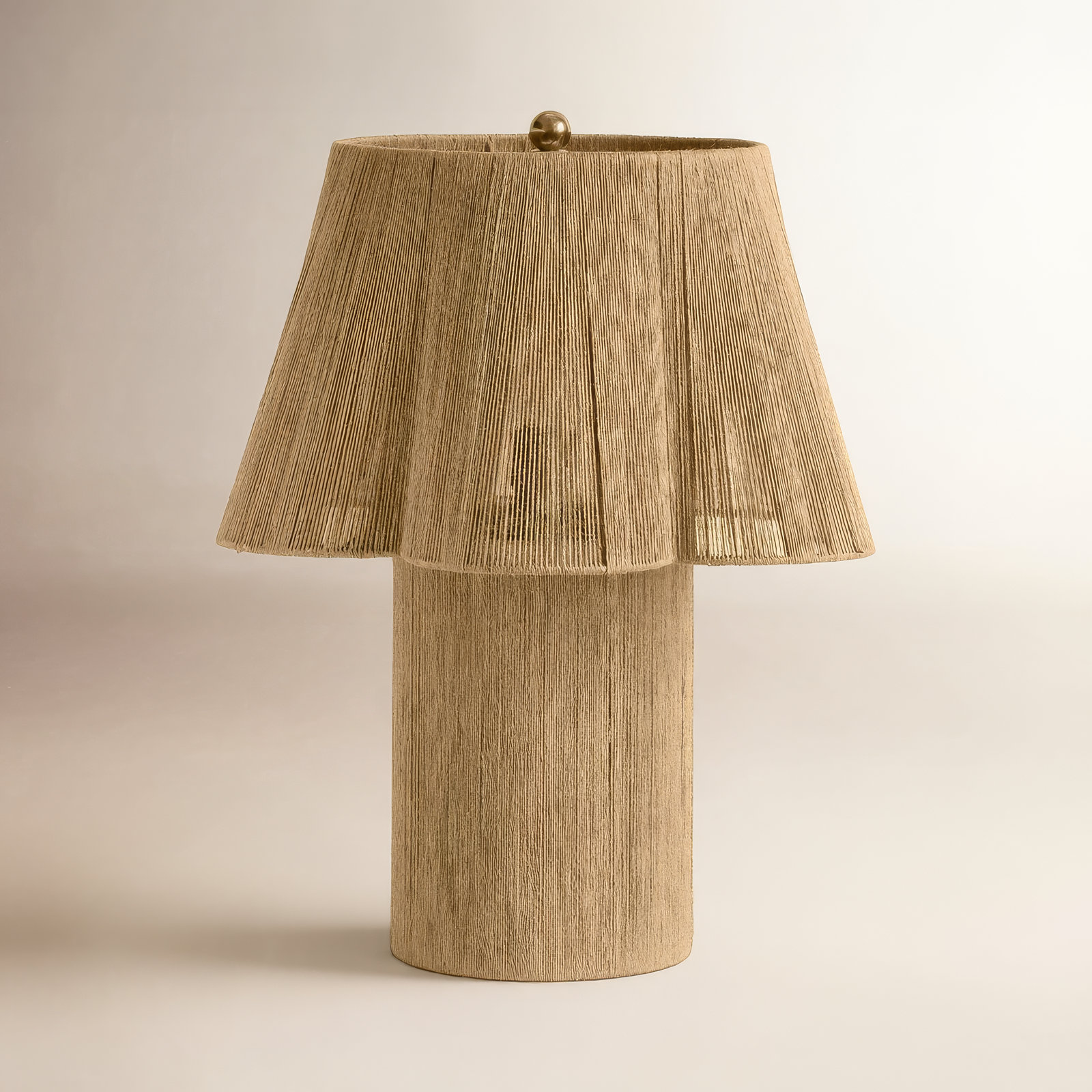 Jute Cotton Bedside Lamp, Brown