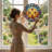 7.8"H Glowing Cross Stained Glass Window Panel-1429721923