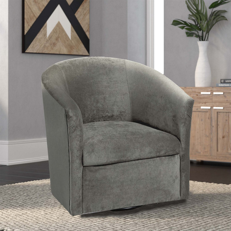 Chaise pivotante en frêne Eden avec revêtement en microfibre, durable et confortable pour tout espace de vie., Gris