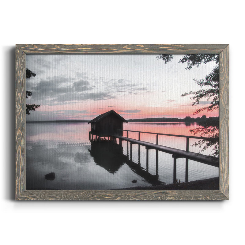 Coucher de soleil sur le mois d'octrier - Photographie de cadre sur toile, H 31 po x l 44 po x P 1 po, Gris