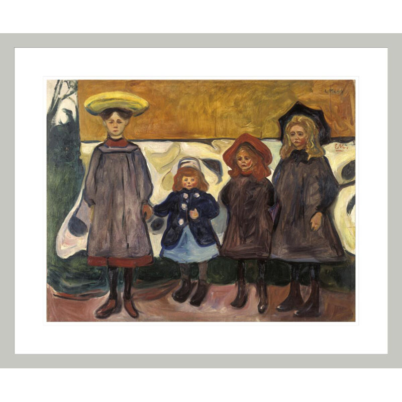 «Four Girls in Œsgördstrand» par Edvard Munch, impression giclée encadrée, 23.5" H x 28.18" W