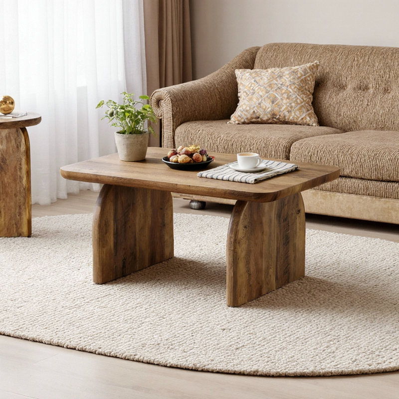 Table basse spacieuse avec rangement spacieux Modern Farmhouse - Fabrication en bois de première qualité et en panneau de fibres à densité moyenne