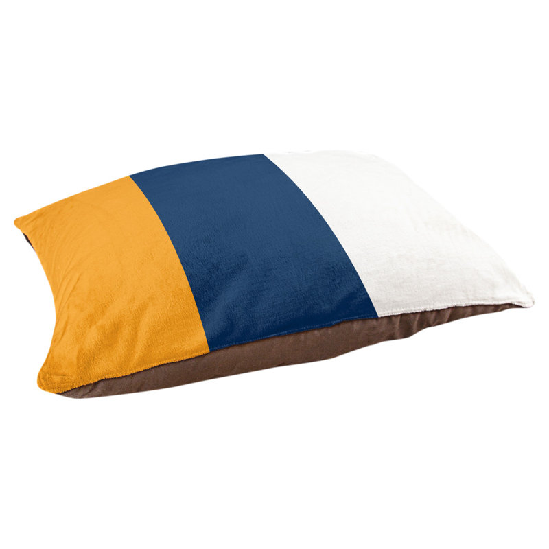 Coussin Atlanta, Moyen (l 28 po x P 18 po x H 9,5 po), Bleu marine / or / blanc