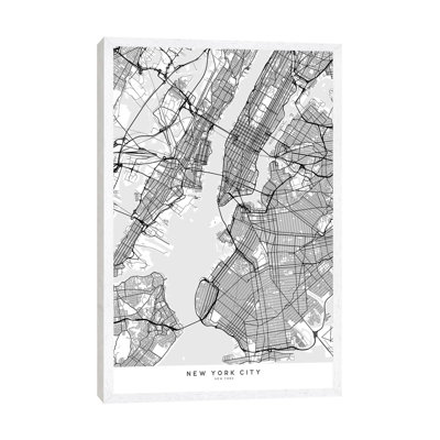 Scandinavian Style Map Of New York City by Blursbyai - Gallery-Wrapped Canvas Giclée on Canvas