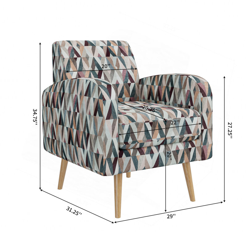 Chaise avec accoudoirs Darien, Rouge