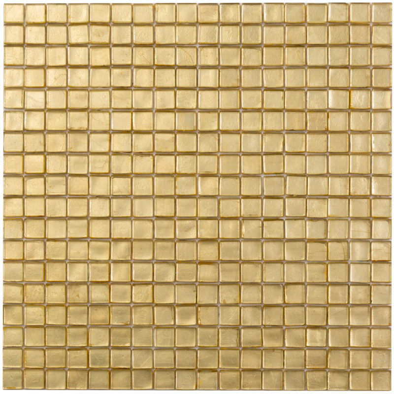 Carreau de mosaïque en verre lustré satiné doré pour mur et plancher de 11,6 po x 11,6 po Skosh (paquet de 20) (paquet de 20)