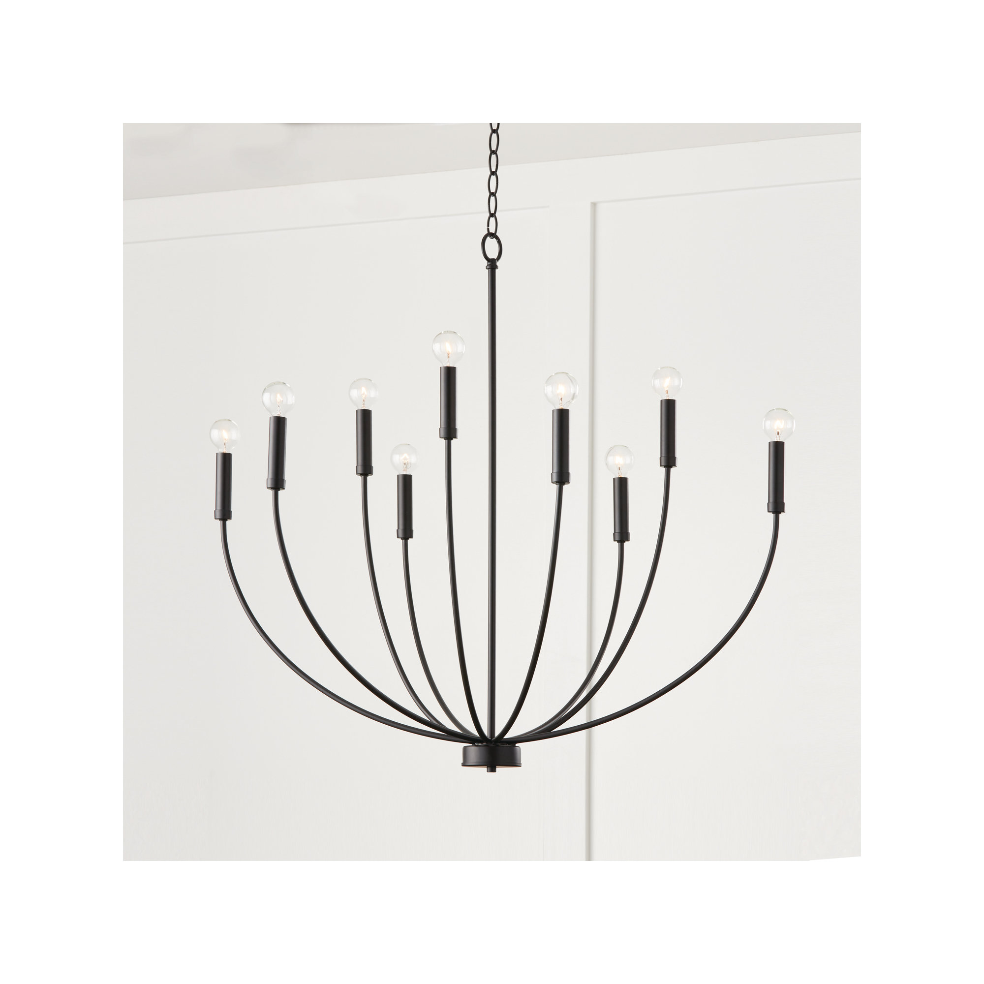 Ansley Dimmable Classic / Traditional Chandelier, 9 Lights, Black