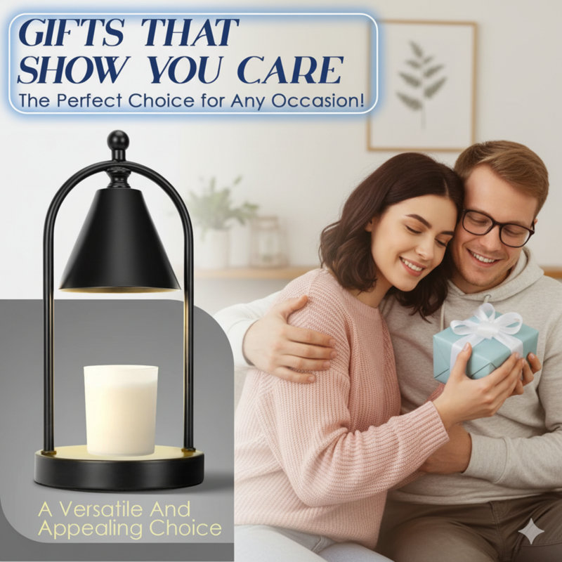 Candle Warmer Lamp With Timer, Electric Black Candle Warming Light For Bedroom, Dimmable Wax Melts Warmer For Home Decor Beside Lamp Gifts For Women (2 Bulbs Included)
