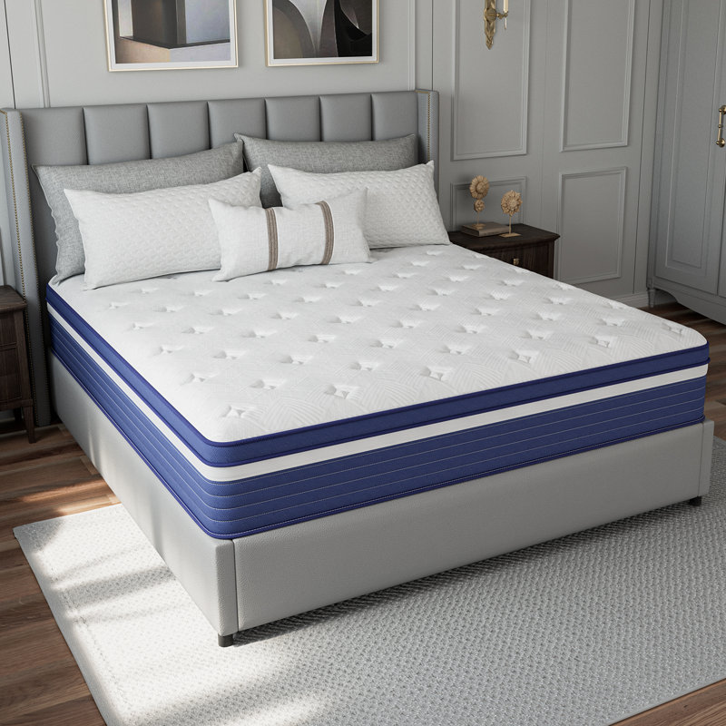 Rudgeway 12'' Medium Skin-friendly Cooling Memory Foam Hybrid Mattresses in a box with CertiPUR-US and Oeko TEX Certified