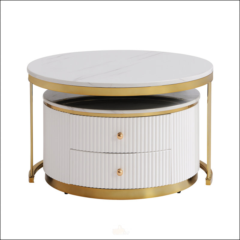 Table basse 2 pièces Modern Modern White, Blanc