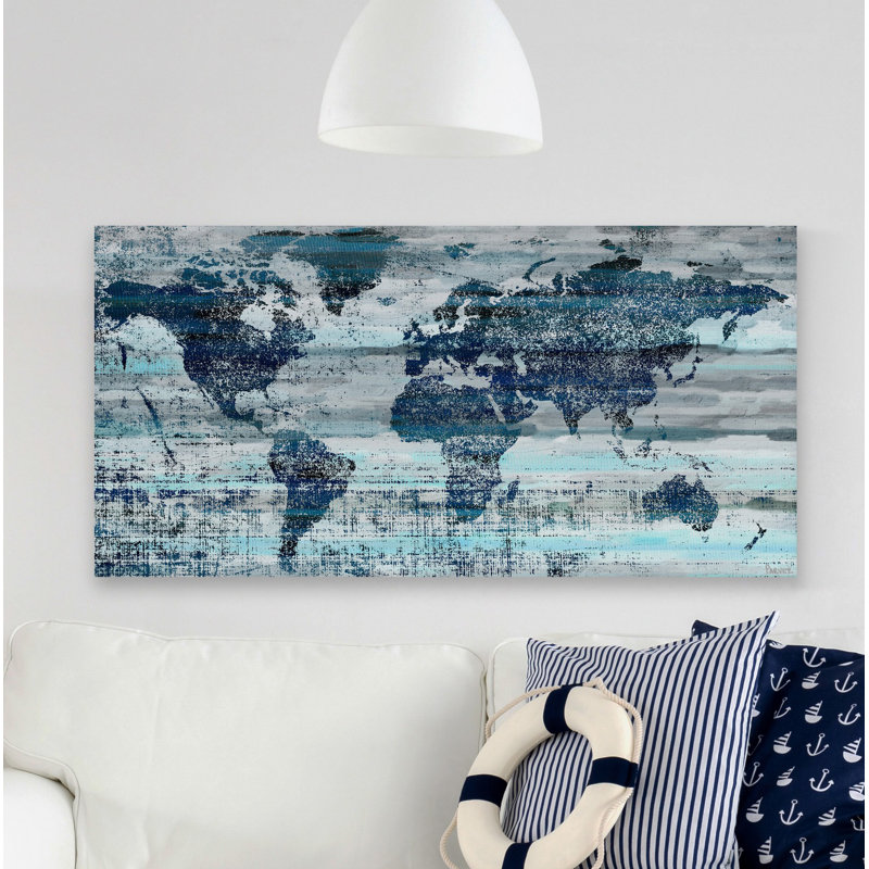 Indigo countries, reproduction d’art sur toile tendue, H 6 po x l 12 po x P 1,5 po