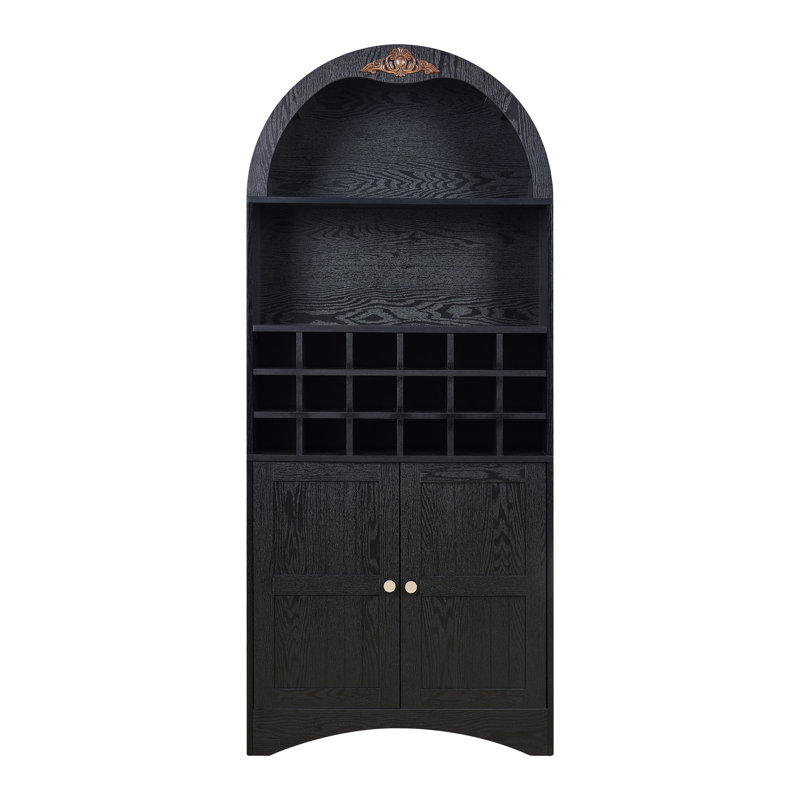 Ingenito 30.26 " L Bar Cabinet, Noir