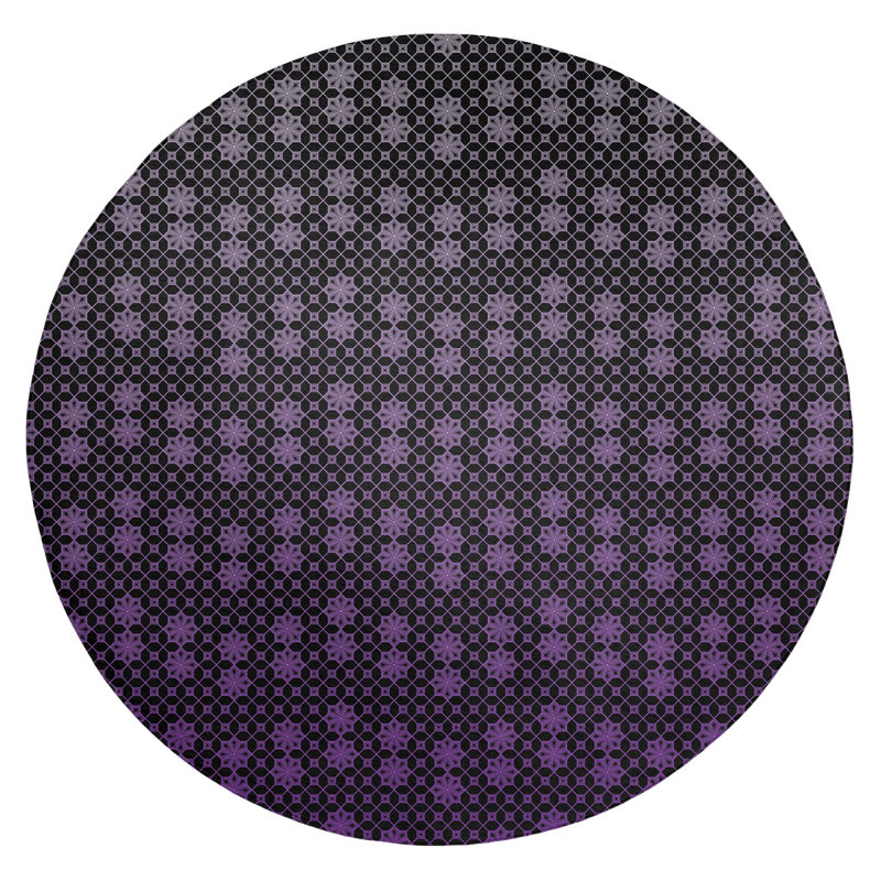 Chenille Geometric Indoor Rug, Round 5'