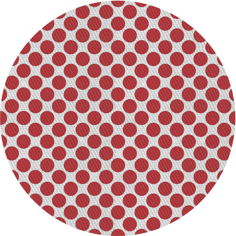 Tapis rouge / blanc à pois Riccio, Rond 3 pi