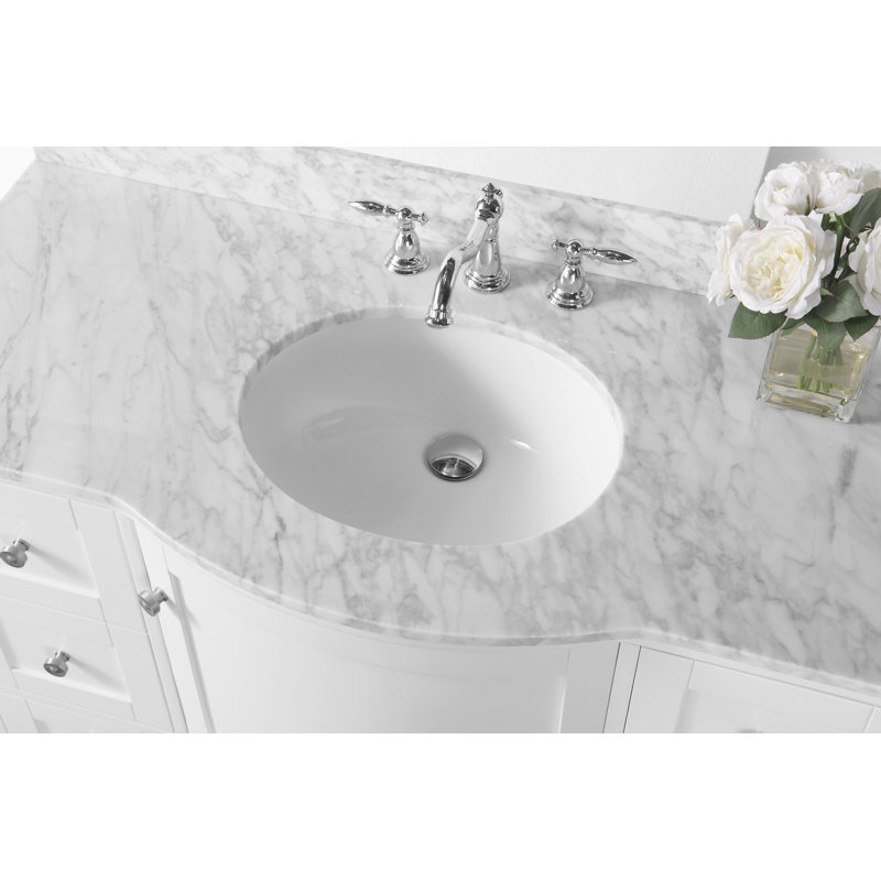 Lauren 48'' W Single Vanity, Brushed Nickel, White
