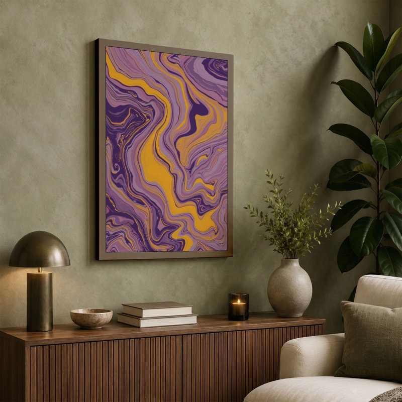 Liquid Motion Abstract - Wrapped Canvas, 36x24 - 91.4 x 61.0 cm, Terracotta Border