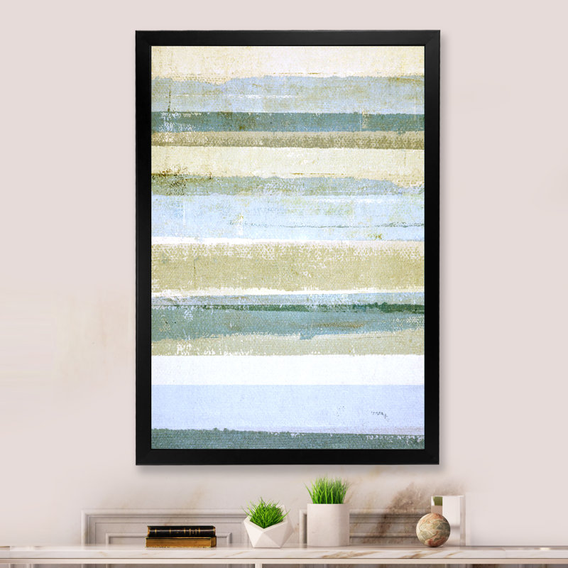 Art moderne gris et bleu II 2FDP47753, H 20 po x l 12 po x P 1 po, Toile avec cadre noir