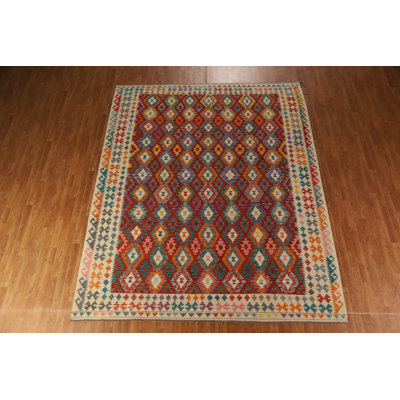 All-Over Geometric Kilim Oriental Area Rug 9x11