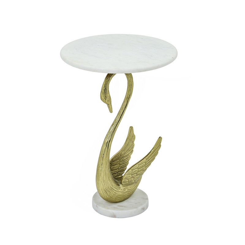 Table d'appoint à dessus en marbre blanc
