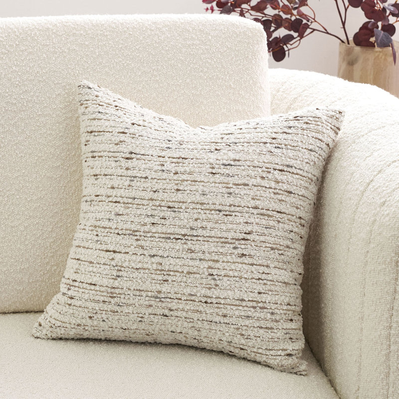 Boucle Reversible Pillow Cover, lvory White