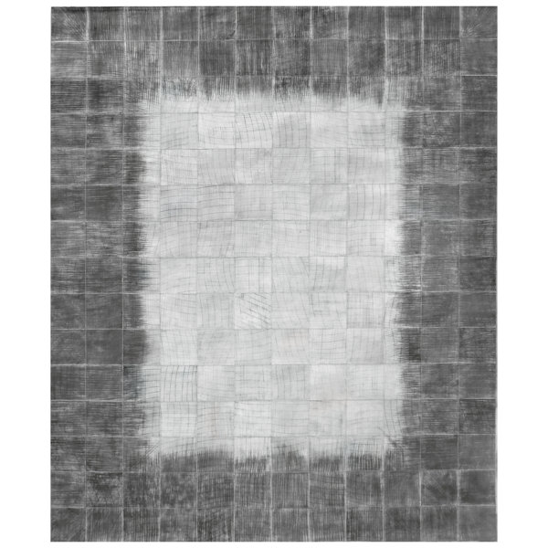 Exquisite Rugs Granite Hide Cowhide Geometric Area Rug in Silver | Perigold