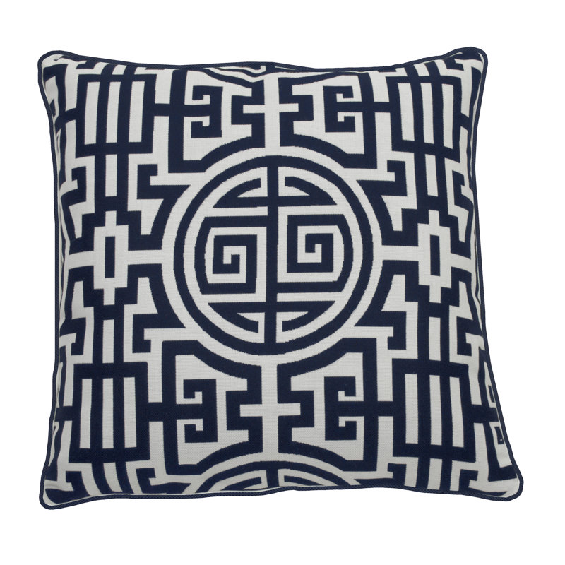 Nobu Outdoor Square Acrylic Pillow Cover & Insert, 20" x 20", Indigo