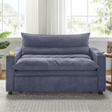 Convertible Sofa Bed, 3-In-1 Multi-Functional Velvet Sleeper Couch Pull-Out Bed, 47'' Loveseat Chaise Lounge With Adjustable Backrest , Living Room, Small Space