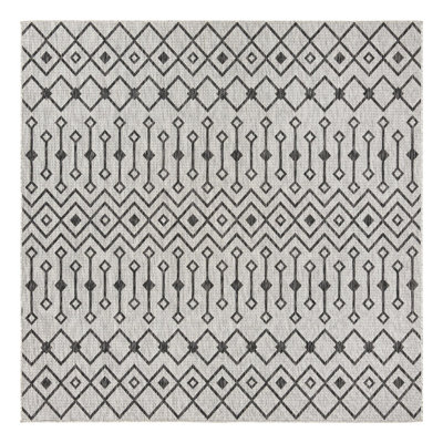 Tapis intérieur / extérieur gris clair Jaylah Southwestern