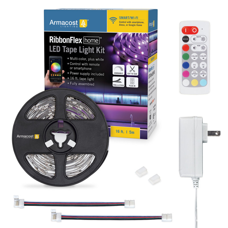 Ensemble de bande lumineuse à DEL multicolore RibbonFlex Home 24V RVB + W