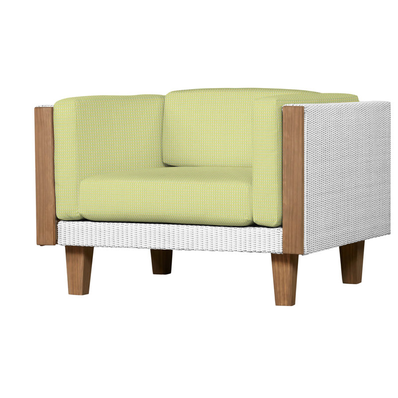 Catalina Outdoor Teak Lounge Chair, White, Demo Skyway