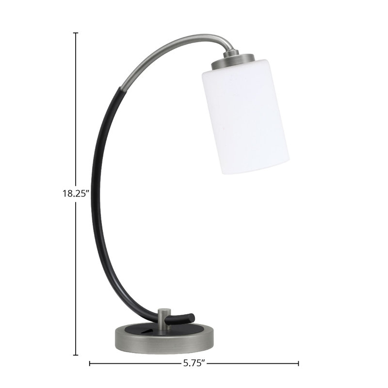 Lampe de bureau en acier inoxydable Guile, Graphite / noir mat, Blanc