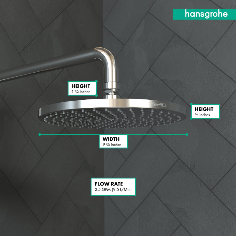 Raindance Downpour Air Rain Shower Head, Chrome
