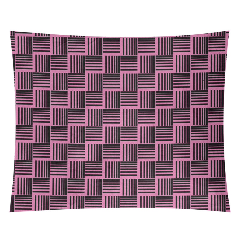 Tapisserie, H 27,5 po x l 37,5 po, Rose/noir