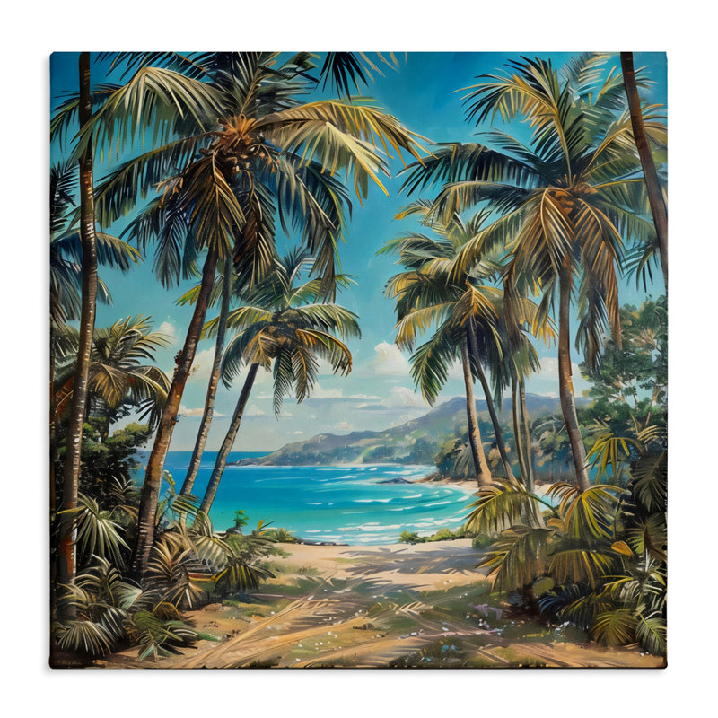 Toile de plage avec reflets de palmier, design par Creative Studio, H 17 po x l 17 po