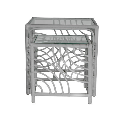 Swirl Glass Nesting End Table
