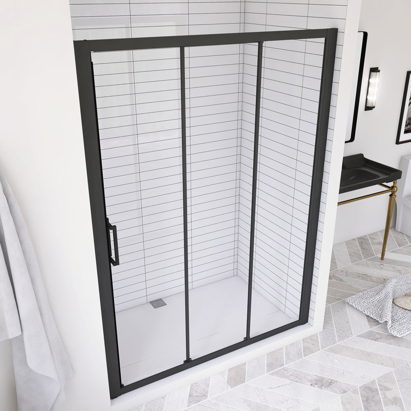 Porte de douche coulissante encadrée l 56 à 60 po x H 70 po - largeur réglable et installation réversible
