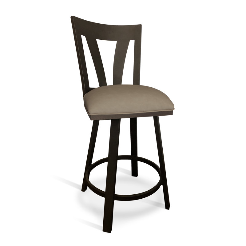 Swivel Upholstered Counter Stool with Metal Frame, Bar Stool (30" Seat Height)