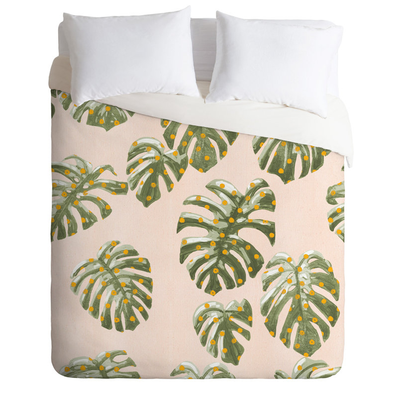 Coastal Polyester Floral Duvet Cover