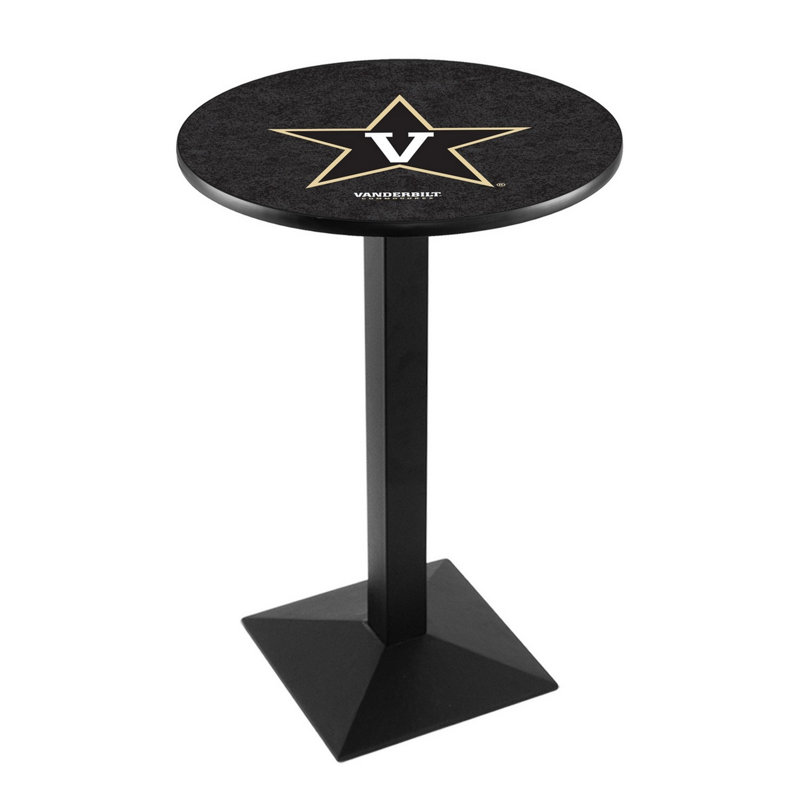 Round Metal Base Dining Table, Black Wrinkle, Vanderbilt University