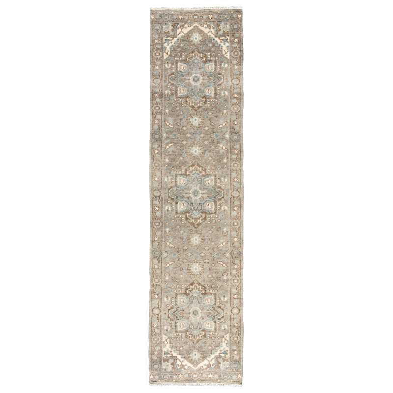 Winter Hand Knotted Wool Oriental Area Rug, Runner 3' x 12'